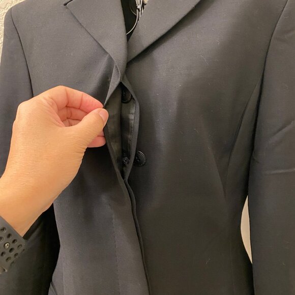 Vintage Excellent Istante Versace 100% Wool Black Skirt Suit Detail Size 4 - Picture 5 of 12